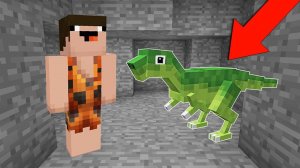 НУБ ПЕЩЕРНЫЙ ЧЕЛОВЕК ПРИРУЧИЛ ДИНОЗАВРА МАЙНКРАФТ ! НУБИК ПРОТИВ ДРЕВНИЙ МИР ТРОЛЛИНГ MINECRAFT