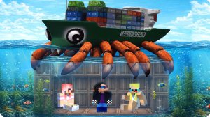 😶🌫️МЫ Выживаем в ПОДВОДНОМ БУНКЕРЕ от КРАБТАНИК в Майнкрафт! НУБИК