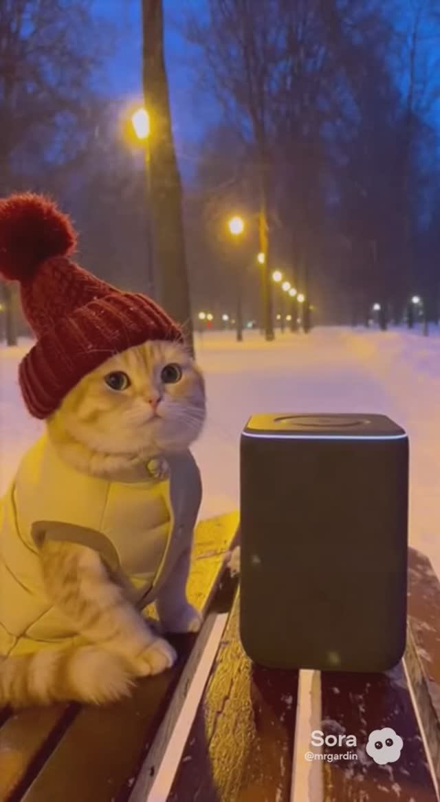 Яндекс Станция 3 с Алисой AI и котик в шапке Яндекс Станция 3 с Алисой AI и котик в шапке