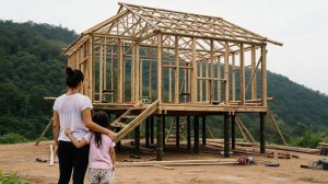Мама с дочкой построила бамбуковый дом своей мечты за 200 дней. Бушкрафт