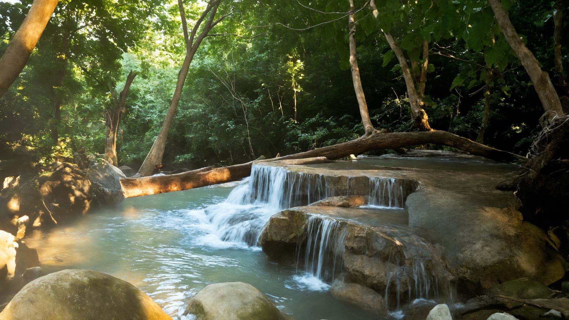 Небольшой водопад в лесу. 💧 Расслабляющие звуки природы, водопад. Белый шум для сна. смотреть онлайн
