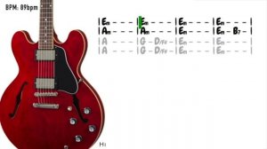 Biker Blues Rock Guitar Backing Track in Em