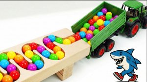 Мультики для детей. Деревянные Игрушечные горки, Яркие машинки. Мультики залипалки для малышей