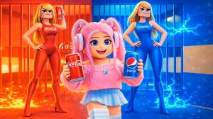 ПОБЕГ ИЗ ТЮРЬМЫ ДЕВУШКИ КОКА-КОЛЫ И ДЕВУШКИ ПЕПСИ В РОБЛОКС! Я УКРАЛА У НИХ ГАЗИРОВКУ