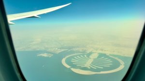 Полет из Абу-Даби в Москву (видим пальму Джумейра)