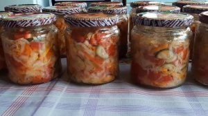 По просьбам зрителей.  Овощной салат на зиму в АВТОКЛАВЕ.