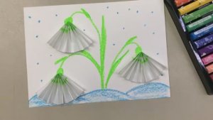 ПОДСНЕЖНИКИ! Идея для открытки на 8 марта с элементами аппликации! Поделки своими руками!