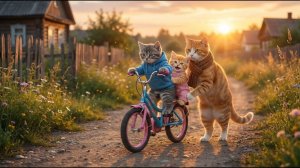 Котята захотели велосипед… И мама-кошка работала всю ночь, чтобы купить его