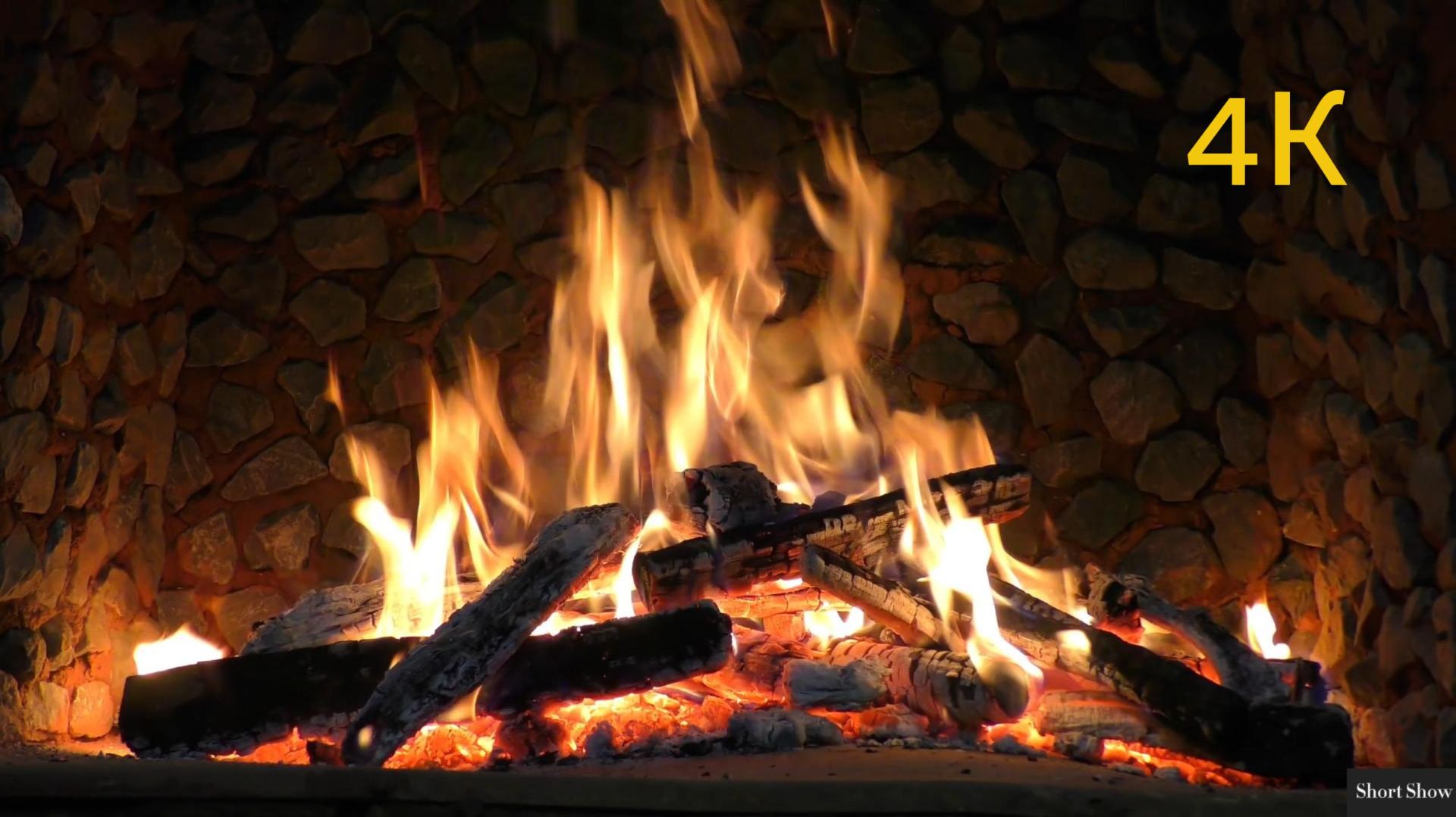  Камин 4K со звуком огня  2 часа уюта и релакса  Fireplace 4K для сна отдыха и работы