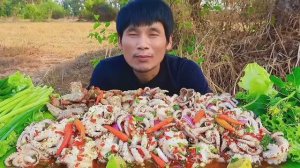 #MUKBANG Щупальца кальмара и свинина в апельсинах подаётся с перцем чили и овощами! ASMR МУКБАНГ ЕДА