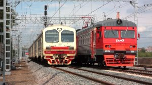 Электропоезда - 4. Нарезка видео электропоездов в разных местах и в разное время года