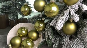 Набор стеклянных шаров, оливковый mix, 60 мм, 10 шт., 2000242