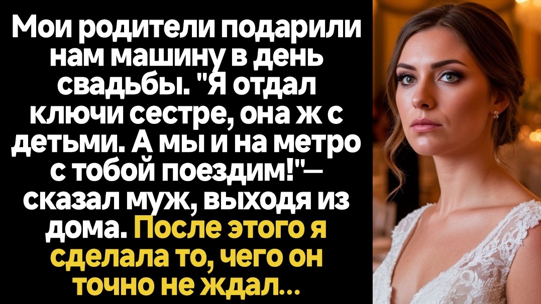 ИСТОРИИ ИЗ ЖИЗНИ/Мои родители подарили нам на свадьбу машину, а муж отдал её своей сестре смотреть онлайн