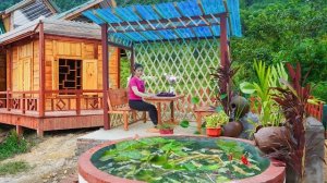 Достроила беседку для отдыха. Сделала стол и стул. Серия 19. Хуан Ли