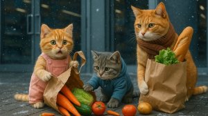 Первый поход мамы-кошки в супермаркет с котятами – Душевная семейная история