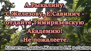 А.Рыкалину, С.Железову, Е.Савинич - отдайте Тимирязевскую Академию! Не пожалеете.