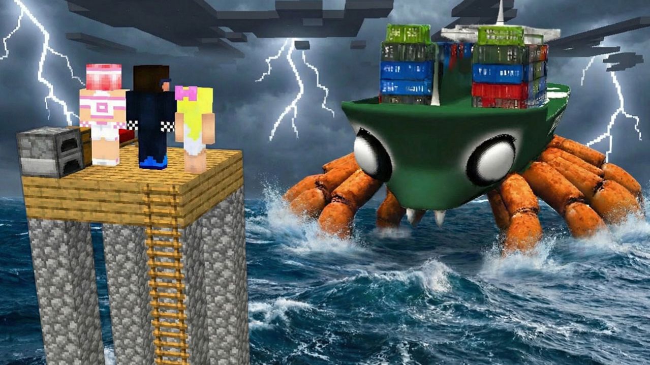 🦀🚢МЫ ПРИЗВАЛИ КРАБТАНИК В МАЙНКРАФТ! ШЕДИ МЕН MINECRAFT смотреть онлайн