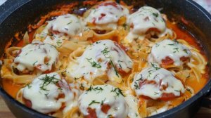 Гнёзда с фаршем на сковороде😋