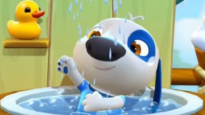 Собачка купается видео для детей