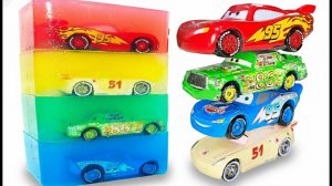 Мультики для детей. Разноцветные машинки в желе. Видео про машинки, детям