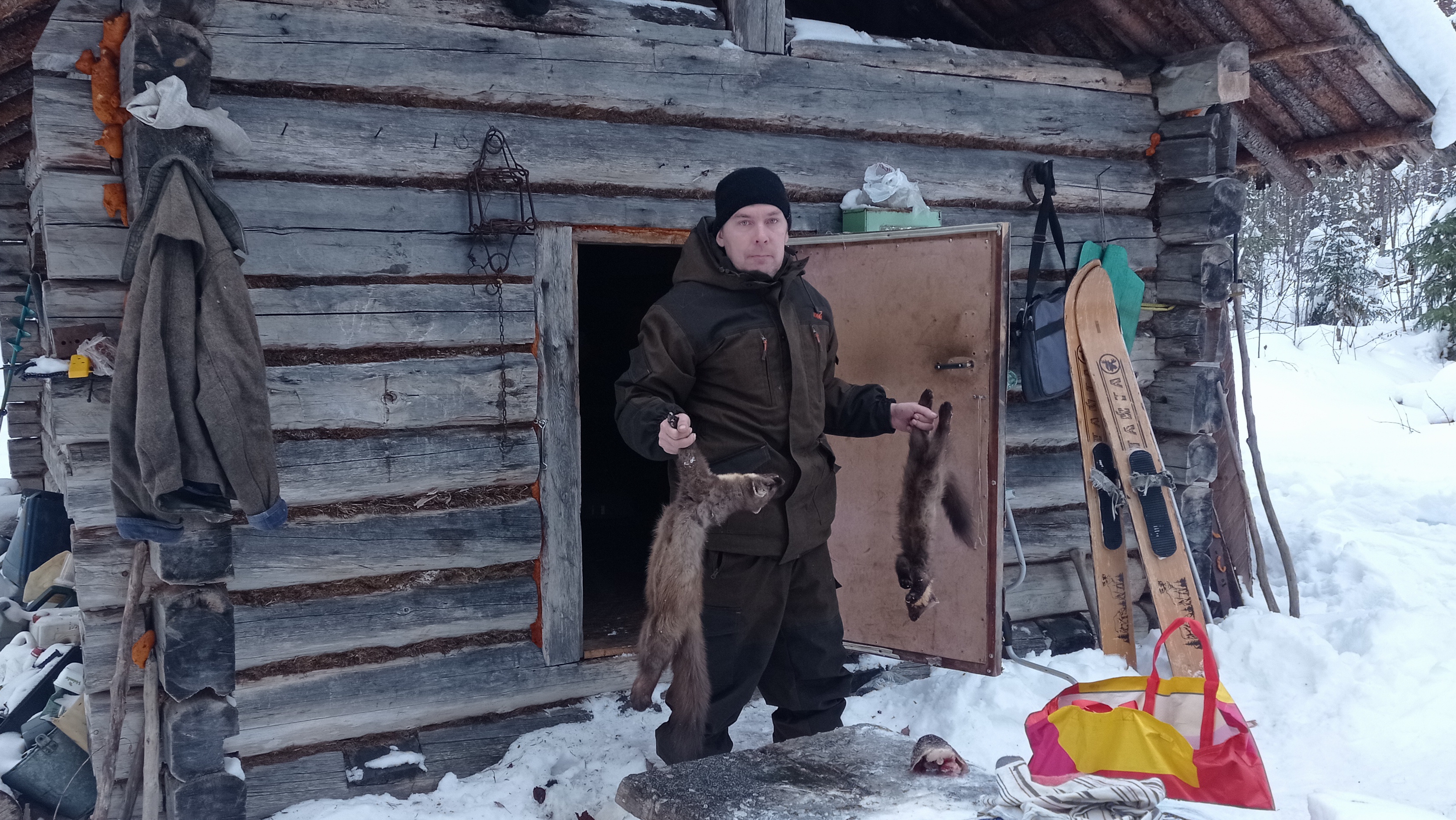 Охота и рыбалка в тайге/ Попались куницы/ Налимы и щуки на самоловки/ Изба/ таежный быт смотреть онлайн