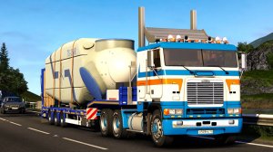 564 / ЕTS2 1.57 / Freightliner FLB / Купил трал и с грузом в Норвегию.