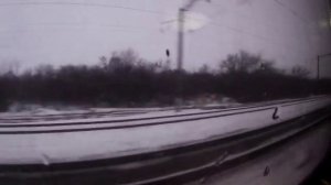 Зимний вечер из окна электропоезда