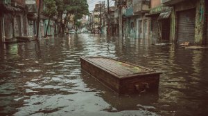 Гробы проплыли по улицам бразильского города Уба из-за мощных ливней