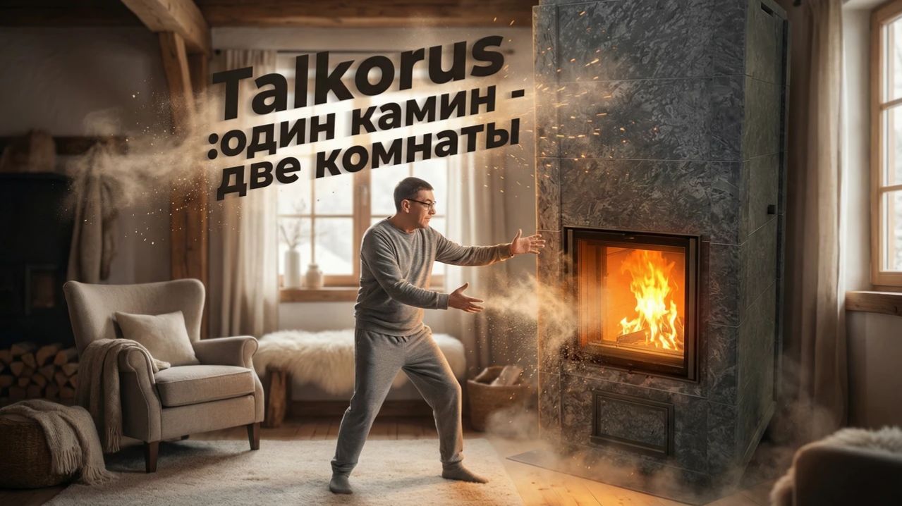 Камин Талькорус Катарина 25 греет соседнюю комнату