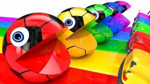 Изучаем цвета Пакман фермерский футбольный мяч экскаватор уличная техника игрушка-сюрприз для детей