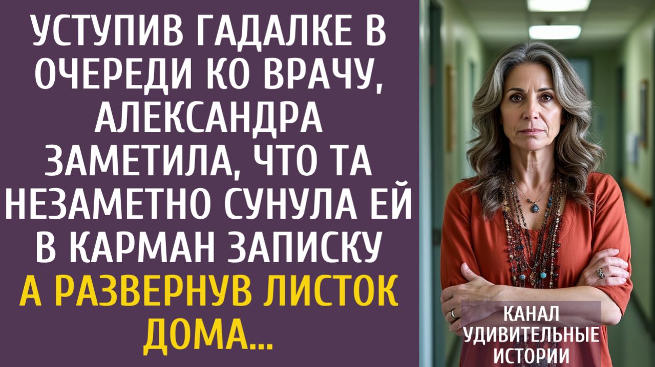 Истории из жизни: Уступив гадалке в очереди ко врачу, заметила, что та сунула ей в карман записку… смотреть онлайн