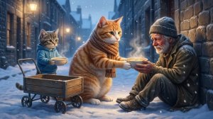 Миска тепла в самую холодную ночь — Сердечная история о трех котах, которые помогли бездомному