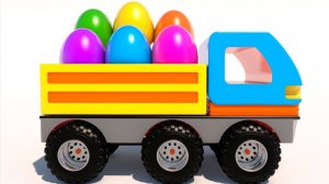 Учим фигуры с помощью самосвалов и яиц для детей