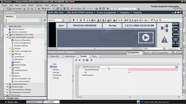 8. Шаблон экрана с кнопками запуска и остановки
