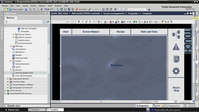 6. Шаблон экрана с добавлением названий экранов