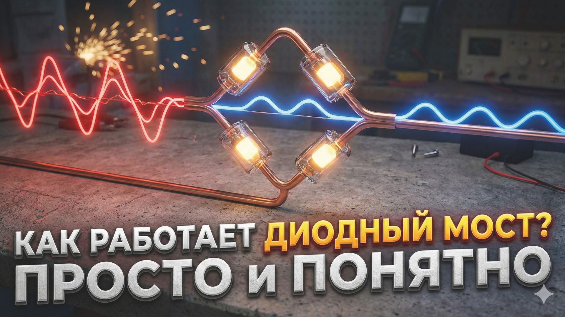 Как работает диодный мост? Видеоурок в анимации. смотреть онлайн