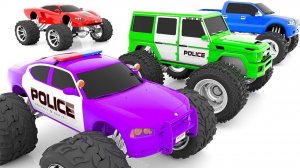 Учим цвета и формы с помощью игрушек-сюрпризов замена колес и шин для грузовиков и легковых машин