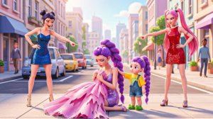 Озорная малышка Руми разрезала платье своей мамы.