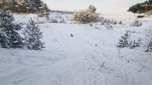 Катание с горки ,Подмосковье.