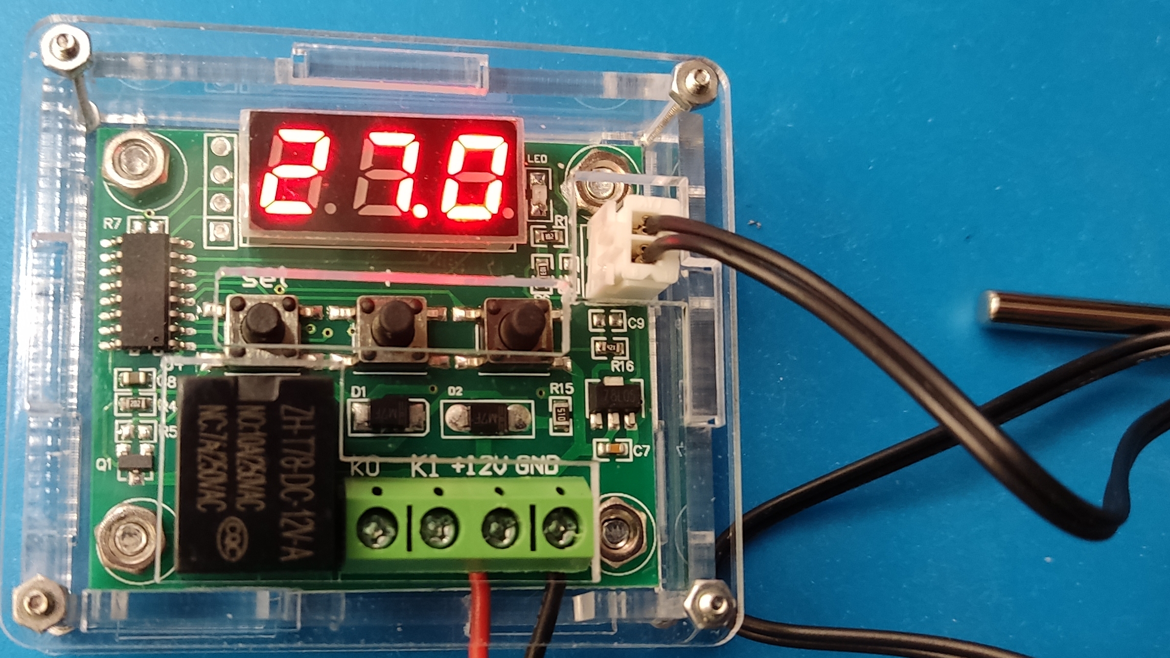 Обзор. Умный модуль термореле W1209. смотреть онлайн