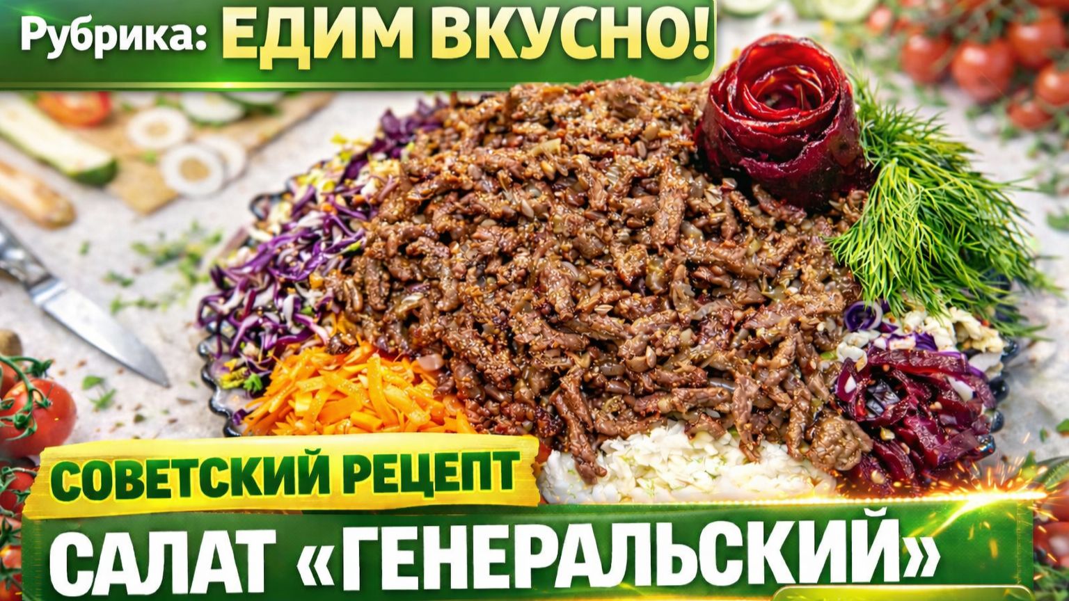 ВКУСНЕЙШИЕ РЕЦЕПТЫ СССР! Салат «Генеральский»! Проект "НАРОДНЫЕ РЕЦЕПТЫ". смотреть онлайн