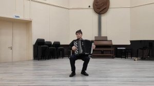 Бах И.С. Прелюдия и фуга d-moll (2 том ХТК). Аршинов Всеволод, баян (12 лет)