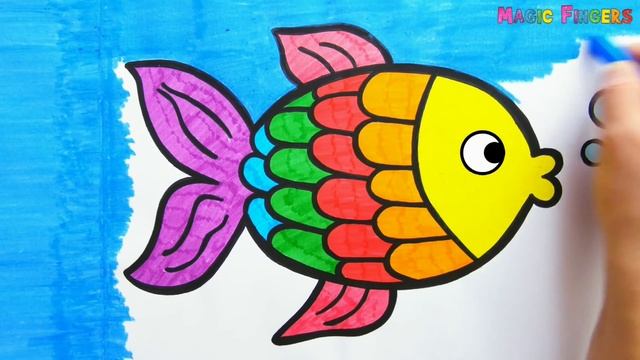 Рисуем рыбку. Мультик для детей Рисуем рыбку. Мультик для детей