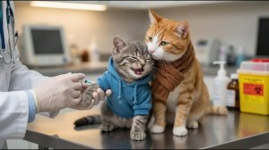 Мама-кошка ведет своих котят на вакцинацию — Согревающая душу семейная история