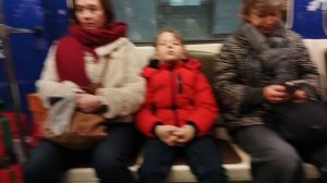 Поездка на Новогоднем поезде Русич от Парка Победы-2 до Арбатской-2