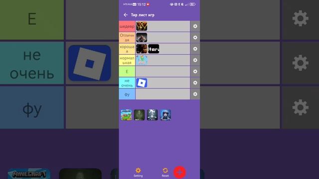 Тир лист игр #1