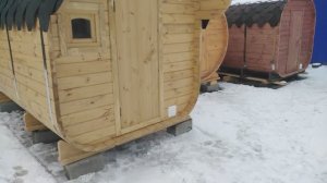 Баня бочка «Квадро» 3.5 метра с козырьком купить в Княгинино.