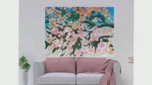 Как нарисовать цветущую ветку яблони_рисование красками и пальцами для детей