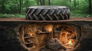 Строительство секретного укрытия, для выживания в лесу.