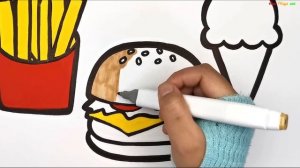 Рисуем бургер. Мультик для детей